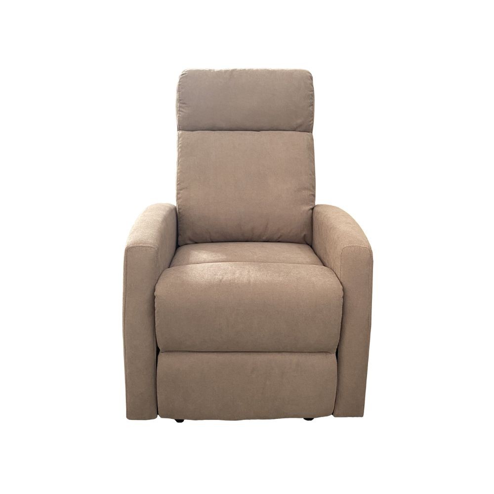 Poltrona relax manuale in tessuto tortora  77 x 93 x 106 cm
