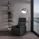 Poltrona relax reclinabile manuale in similpelle antracite 70 x 92 x h. 105 cm