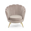 Poltrona retro in velluto grigio chiaro modello pavone