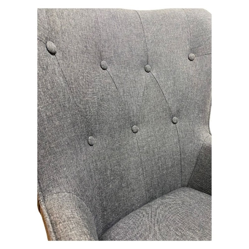 Poltrona schienale avvolgente tessuto grigio Kuril  cm 79x70xh.96
