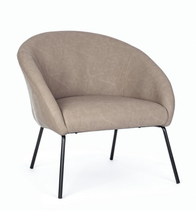 Poltrona tortora in velluto stile design