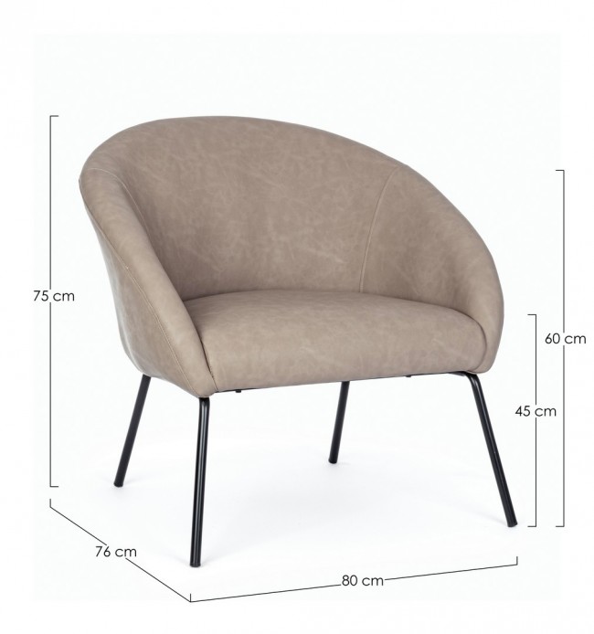 Poltrona tortora in velluto stile design