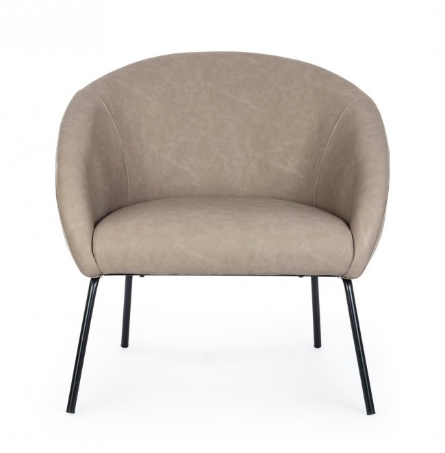 Poltrona tortora in velluto stile design