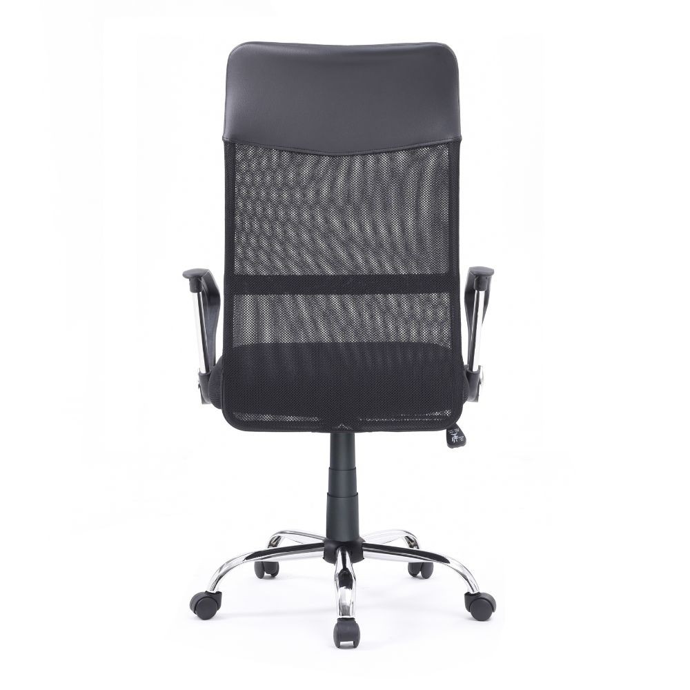 Poltrona ufficio Reverso2 con rivestimento in ecopelle e schienale in rete nero  64x66x100 cm