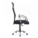 Poltrona ufficio Reverso2 con rivestimento in ecopelle e schienale in rete nero  64x66x100 cm