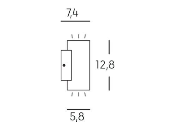 Applique 3W+3W Led 4000K  linea sino  bianco
