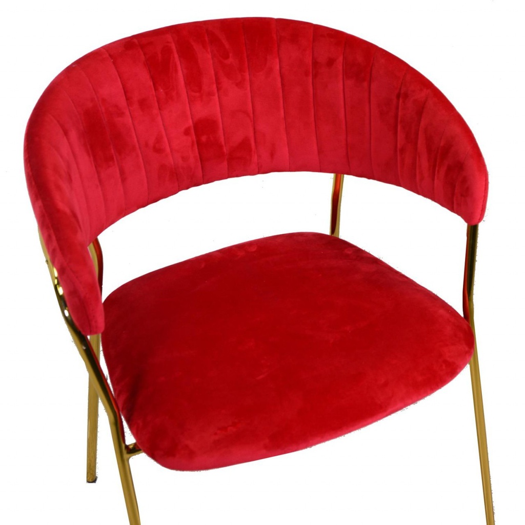 Poltrona velluto Brendeburgo rosso cm 57x52h46/74/78