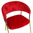 Poltrona velluto Brendeburgo rosso cm 57x52h46/74/78