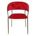 Poltrona velluto Brendeburgo rosso cm 57x52h46/74/78