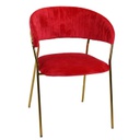 Poltrona velluto Brendeburgo rosso cm 57x52h46/74/78