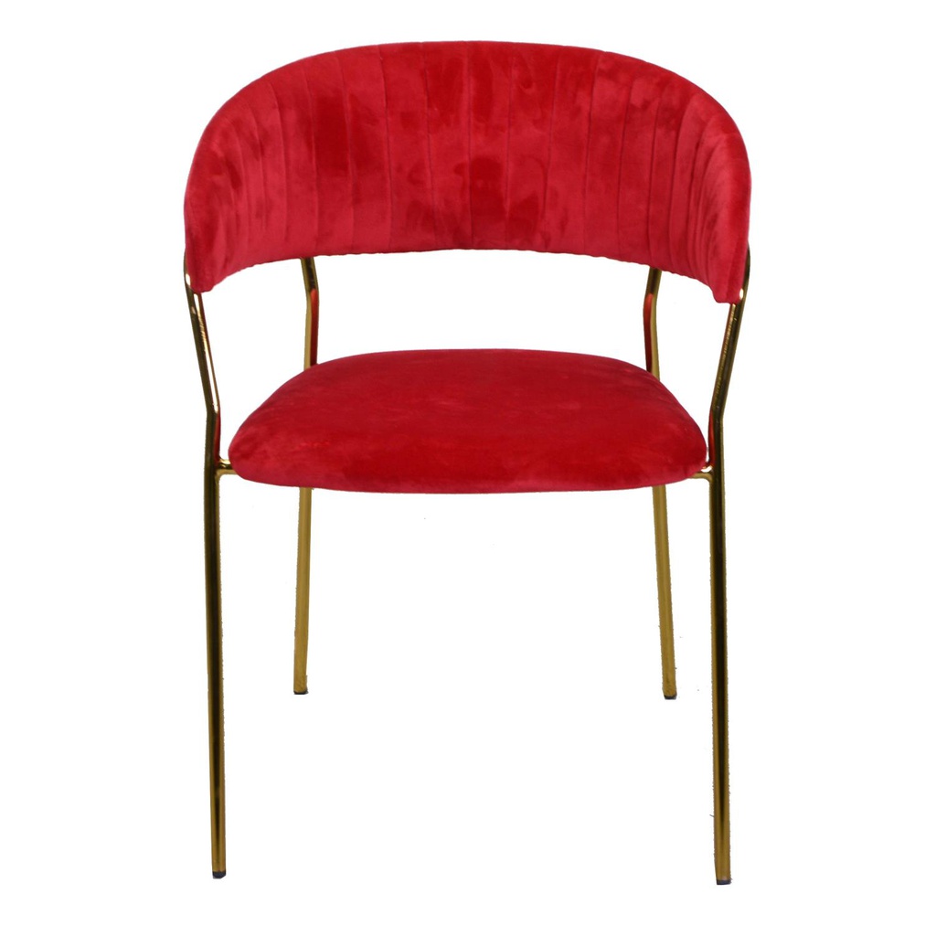 Poltrona velluto Brendeburgo rosso cm 57x52h46/74/78