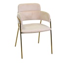 Poltrona velluto Hannover crema cm 52x52h46/67/79