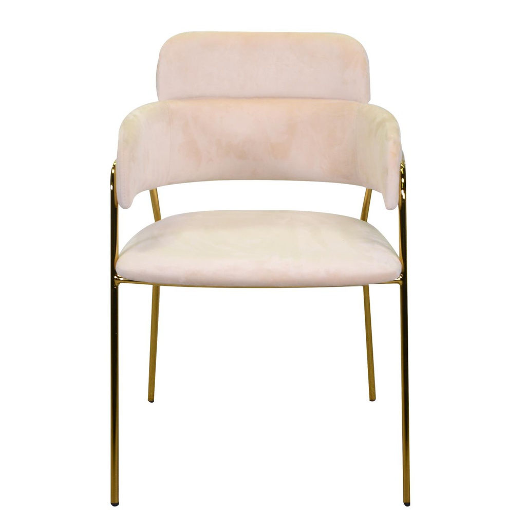 Poltrona velluto Hannover crema cm 52x52h46/67/79