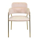Poltrona velluto Hannover crema cm 52x52h46/67/79