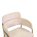 Poltrona velluto Hannover crema cm 52x52h46/67/79
