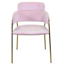 Poltrona velluto Hannover rosa cm 52x52h46/67/79