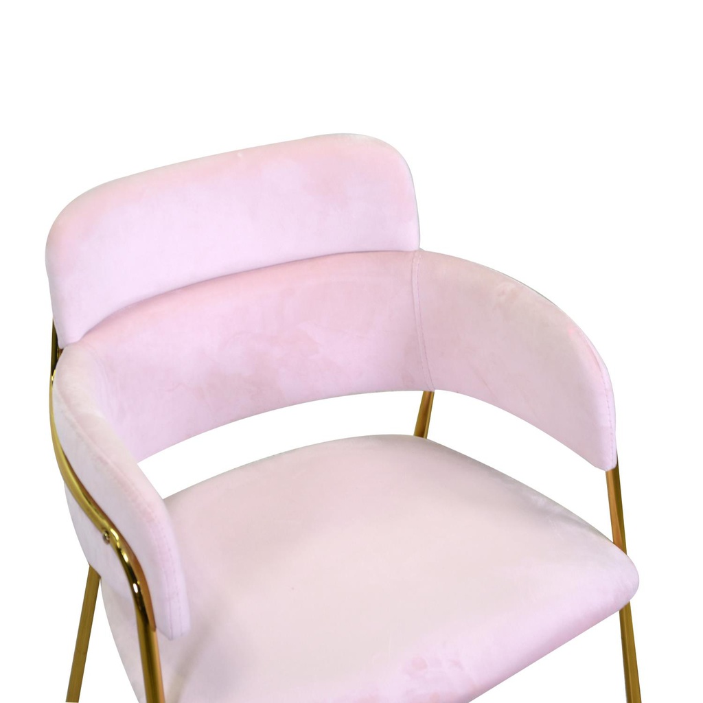 Poltrona velluto Hannover rosa cm 52x52h46/67/79