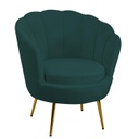 Poltrona velluto tulipan blu petrolio cm 73x72h77