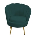 Poltrona velluto tulipan blu petrolio cm 73x72h77
