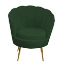 Poltrona velluto tulipan verde cm 73x72h77