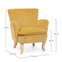 Poltrona vintage Chenille Imbottita in velluto Ocra