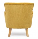 Poltrona vintage Chenille Imbottita in velluto Ocra