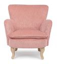 Poltrona vintage Chenille Imbottita in velluto Rosa