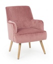 Poltrona vintage da soggiorno in velluto Rosa Antico ADELINE 60x67x h79 cm