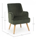 Poltrona vintage da soggiorno in velluto Verde Scuro ADELINE 60x67x h79 cm