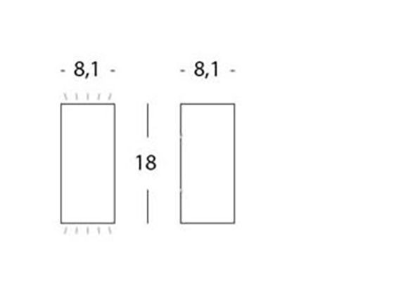 Applique 6W+6W Led 3000K  linea tower  grafite