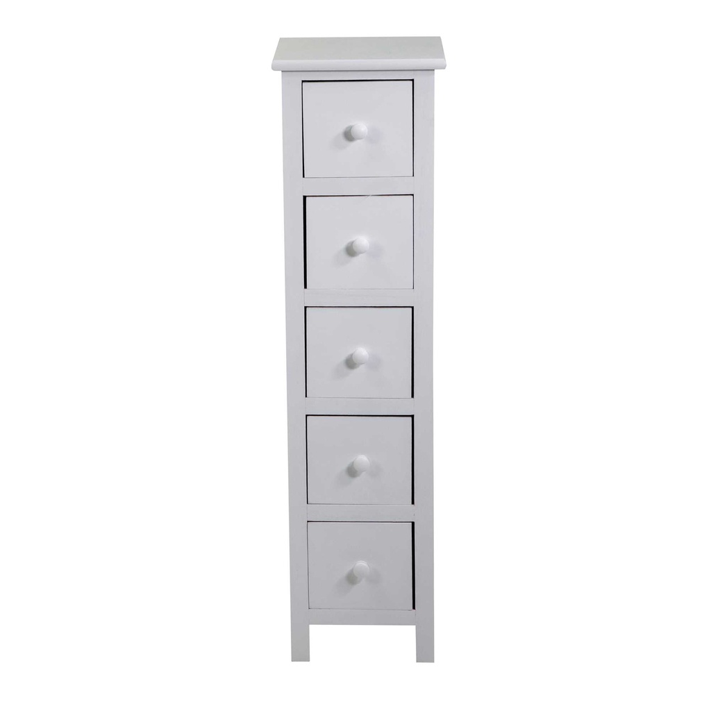 Mobiletto Eleonora bianco 5 cassetti cm 25x28h92