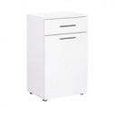 Mobiletto da bagno bianco con cesto e cassetto  52x38xh.83 cm (MDL511PB1) EFFEZ