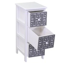 Mobiletto gianna cassettiera bianco grigio 3 cassetti cm 26x32h63