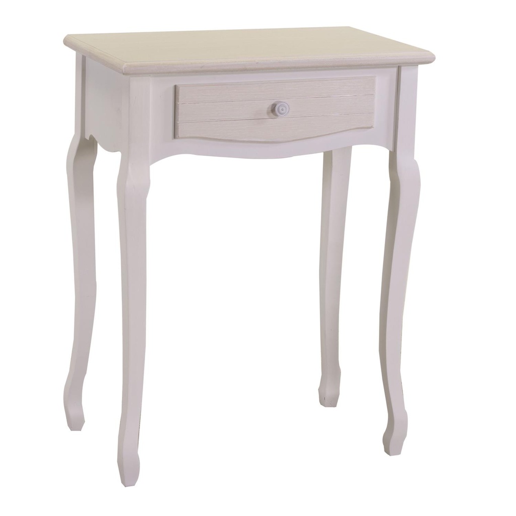 Mobiletto legno console norimberga 1 cassetto crema cm60x34h78