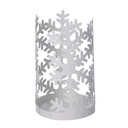 Portabicchiere metallo fiocco neve bianco tondo cm ø8h20