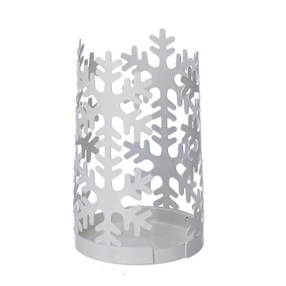 Portabicchiere metallo fiocco neve bianco tondo cm ø8h20