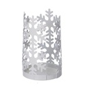 Portabicchiere metallo fiocco neve bianco tondo cm ø8h20