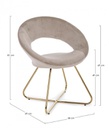2x Poltrona Vanity in velluto tortora e gambe in oro