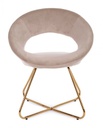 2x Poltrona Vanity in velluto tortora e gambe in oro