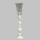 Portacandele ferro bianco cm 12x12h53
