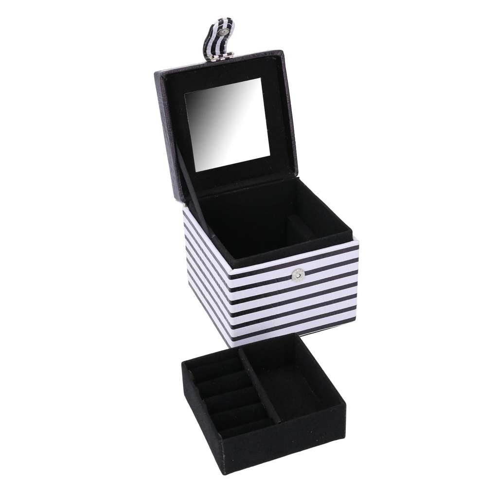 Portagioie ecopelle bianco nero quadro cm 10x10