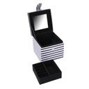Portagioie ecopelle bianco nero quadro cm 10x10