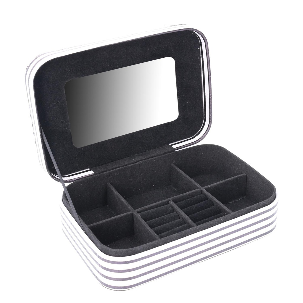 Portagioie ecopelle bianco nero rettangolare cm 22x14
