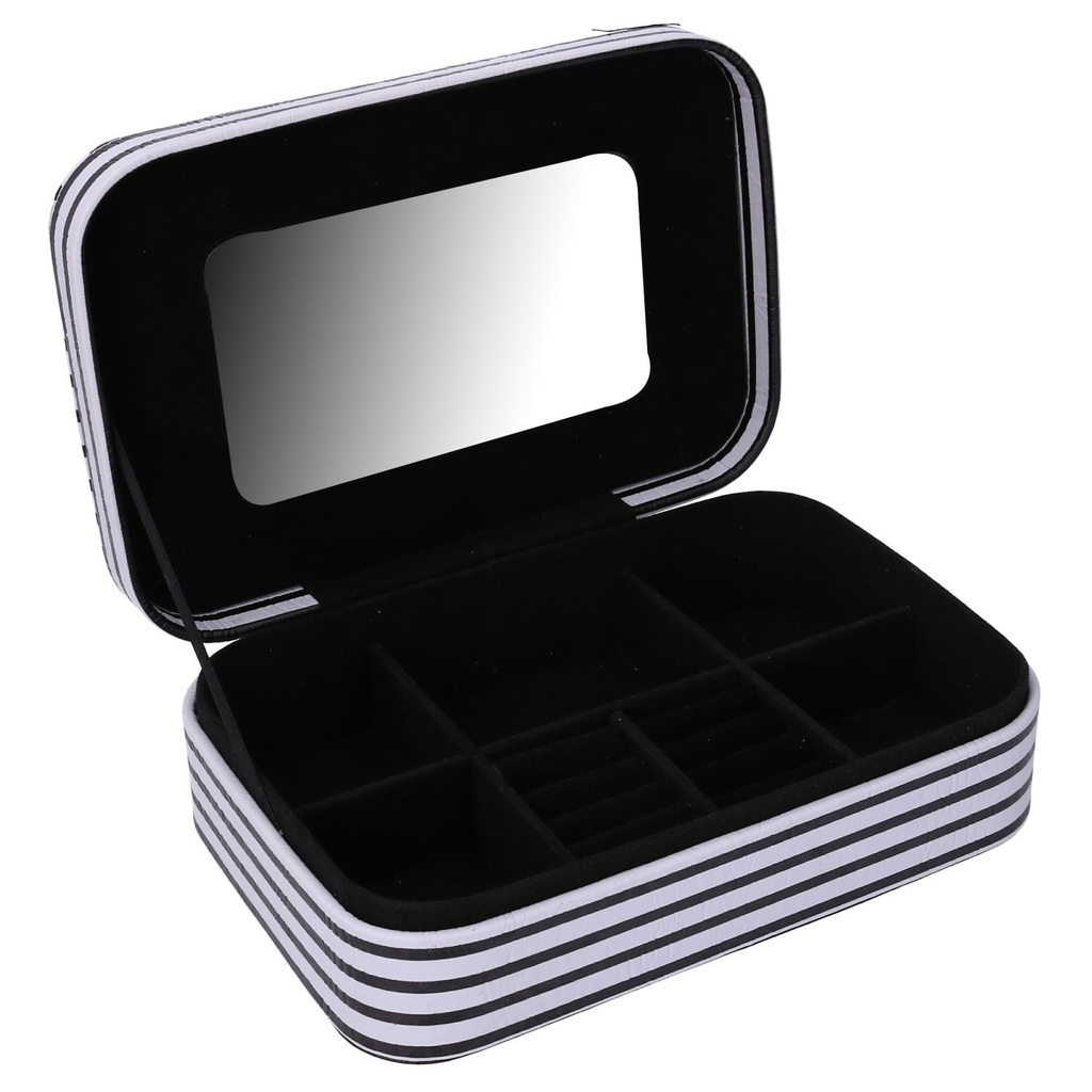 Portagioie ecopelle bianco nero rettangolare cm 22x14