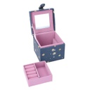 Portagioie ecopelle stelle blu quadro cm 10x10