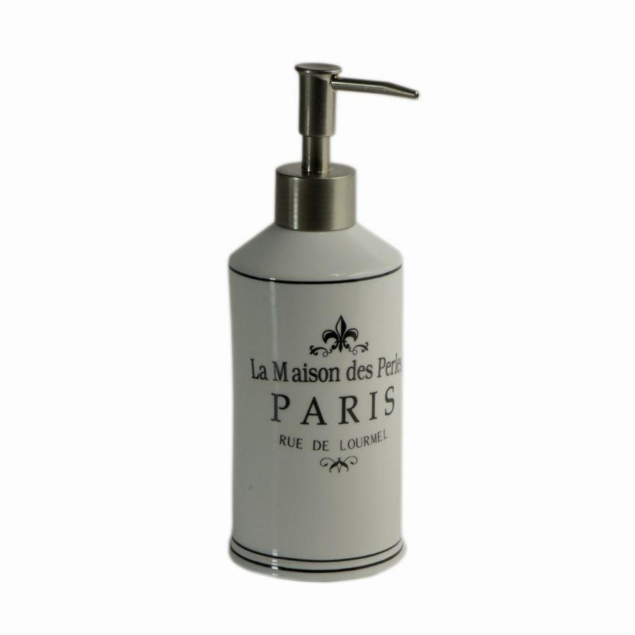 Portasapone liquido ceramica paris bianco cmø7
