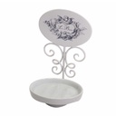 Portasapone metallo ceramica le bain bianco cm 14x10h21