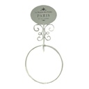 Portasciugamani a muro metallo paris bianco anello cm 20x6h38