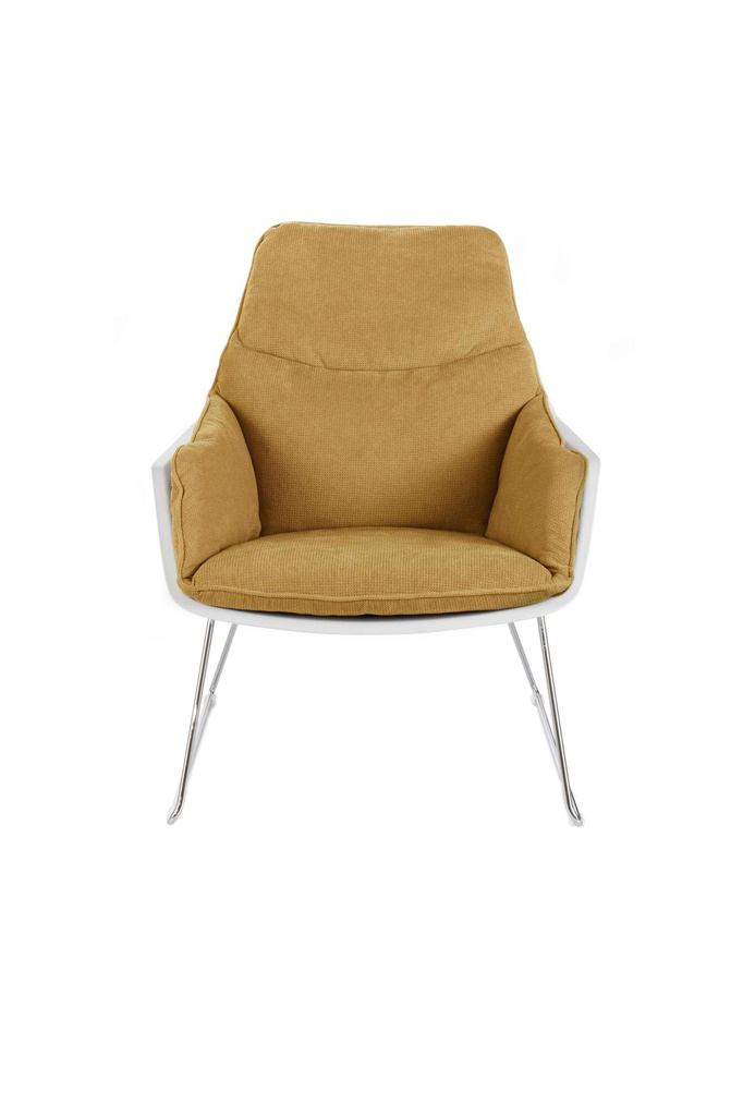2x Poltrona in polipropilene giallo 85 cm x 74 cm H. 86 cm