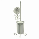 Portascopino metallo paris bianco cm 14x15h51